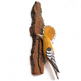 Vogel auf Baumrinde WIEDEHOPF